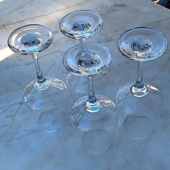 TRINA TURK SPRING GLASS WINE GOBLETS 14.75 oz SET OF 4 CLEAR GLASS - Picture 4 of 8